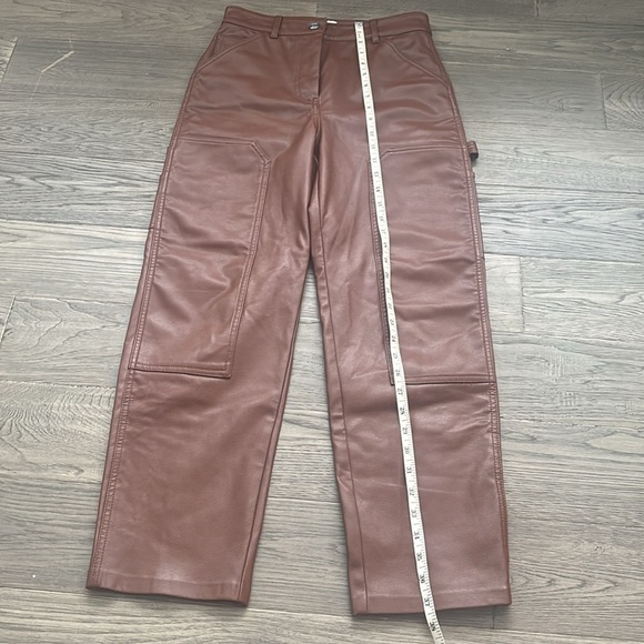 Wilfred Free | Aritzia brown faux leather straight leg pants size 2 - Picture 7 of 12